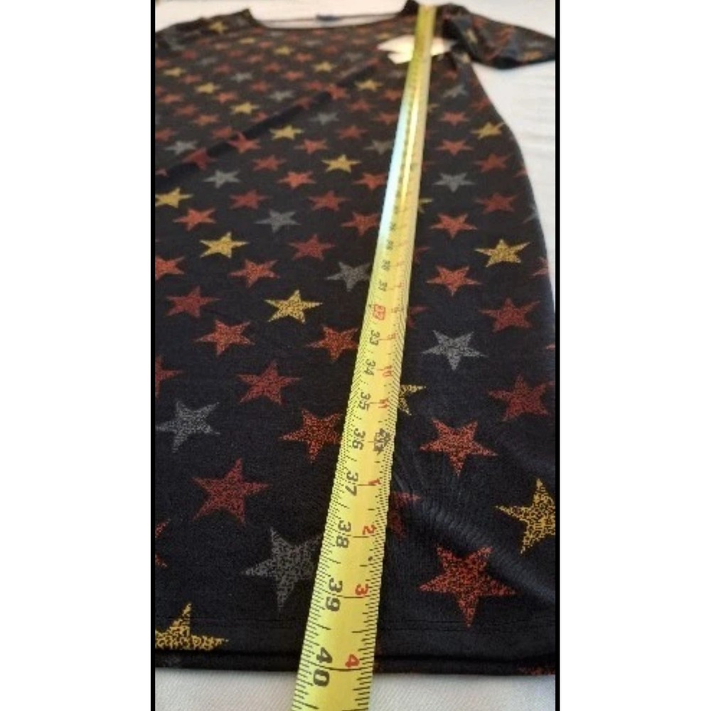 LuLaRoe Size L Black Dress Red Blue Gold Stars Soft Stretch Patriotic Large NWT - Picture 7 of 9